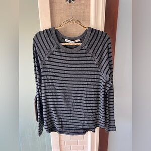 Michael Stars Charcoal and Black Striped Top